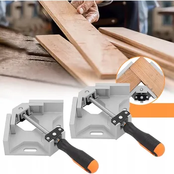 Svěrák Úhelníková truhlářská svěrka, rohový svěrák hliníkový 90°, úhelníkové upínací kleště