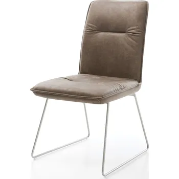 Jídelní židle DELIFE Jídelní židle Vinjo-Flex mikrovlákno taupe vintage tenká podnož nerezová ocel