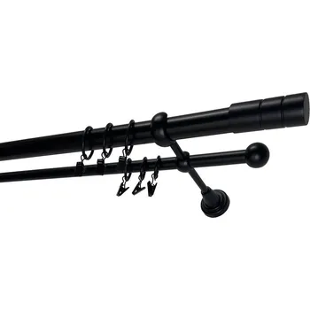 Garnýž Garnýž kovová 150 cm dvouřadá - dvojitá 25 Cylinder černá