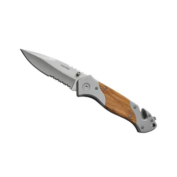 Multifunkční nůž Záchranářský nůž Baladeo ECO200 Rescue 12,5cm,čepel ocel 420,rukojeť olivové dřevo,látkový obal