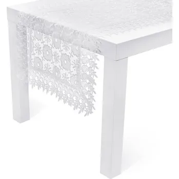 ubrus Polyesterový běhoun na stůl JEDEKA KALIPSO bílý 140 x 200 cm