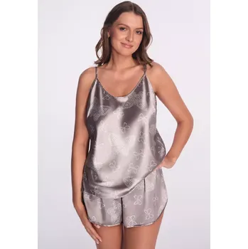 Pánské pyžamo DÁMSKÉ SATÉNOVÉ PYŽAMO 005 Grey L