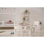 Vingo Dětský stolek a dvě židličky s šuplíčky v bílém odstínu 125170135