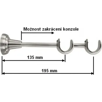 Konzole 2-řadá pro tyč 25/25mm - satina