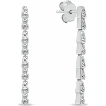 Náušnice Brilio Silver Luxusní stříbrné visací náušnice se zirkony EA1191W + 2 měsíce na vrácení zboží