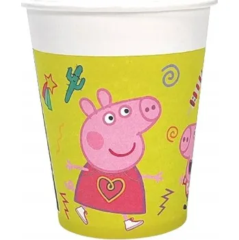 Jednorázové nádobí Kelímky prasátko Pepa 10 kusů 200 ml