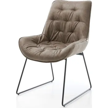 Jídelní židle DELIFE Jídelní židle Taimi-Flex mikrovlákno taupe vintage tenká podnož černá