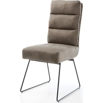 Jídelní židle DELIFE Jídelní židle Pela-Flex mikrovlákno taupe vintage tenká podnož černá taštičkové pružiny