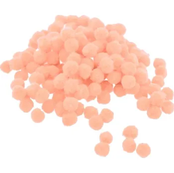 Bambulky plyšové 1cm lososové, 100ks