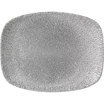 Talíř CHURCHILL Raku Jasper Grey Mělký talíř, obdélníkový, délka: 261 mm