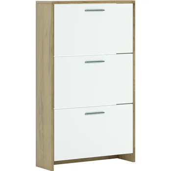 Botník VerDesign RENATA skříňka na boty 3D, bílá/atelier light