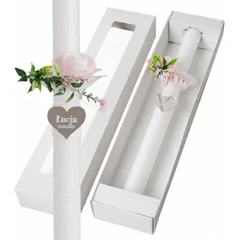 Svíčka Svíčka k Prvnímu svatému přijímání s květinami, komunijní svíčka