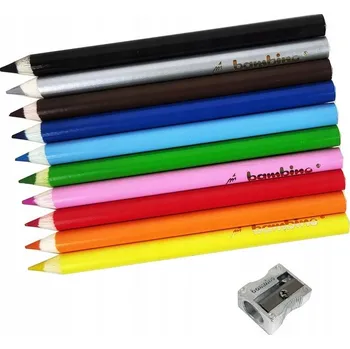 Pastelka Školní pastelky pro DĚTI sada 10 barev Bambino + ořezávátko