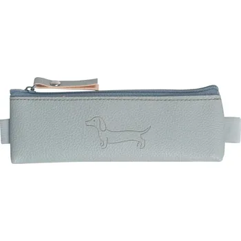 Penál Penál etue mini s gumou na diář Sausage Dog light gray 20x4cm