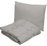 Celoroční přikrývka prošívaná 140 x 200 cm s polštářem COLOR ŠEDÁ 70 x 90 cm 95710563