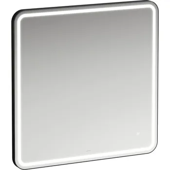 Zrcadlo Base 2.0 - zrcadlo čtverec 80x80, LED osvětlení, dotykový senzor, rám černý matný H4443811084501