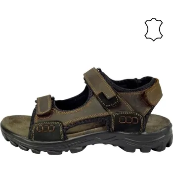 Pánské sandále Selma sandále kožené hnědé MR 71114, velikost 48