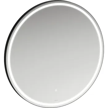 Zrcadlo Base 2.0 - zrcadlo kruhové 80, LED osvětlení, dotykový senzor, rám černý matný H4443911084501
