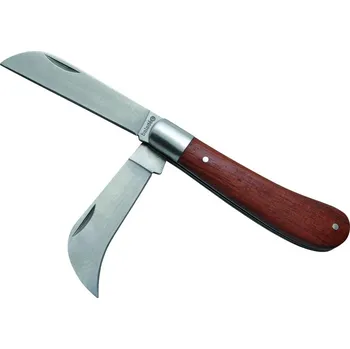 kapesní nůž Dvoučepelový elektrikářský nůž Baladeo ECO083 Duo 10cm, čepel nerezová ocel,dřevěná rukojeť