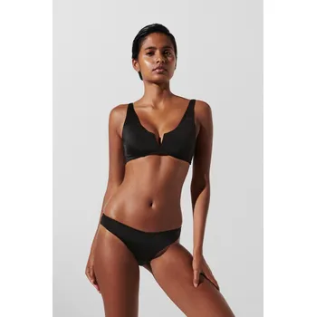 Dámské plavky PLAVKY KARL LAGERFELD KARL DNA SHINY RIB BANDEAU BLACK