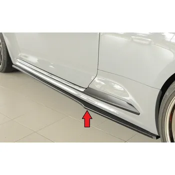 PC tuning Rieger spoiler pod boční práh mont. strana levá pro Audi RS5 B9, F5 kupé, 03/17-02/20, plast ABS lakovaný do černé lesklé barvy