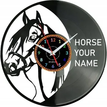 Hodiny Kůň Vaše Jméno Nástěnné Hodiny Vinylová Deska Moderní Dekorativní Jako Dárek