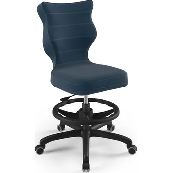 ENTELO otočná židle PRO DĚTI s podnožkou Petit, modrá Velvet, velikost 5