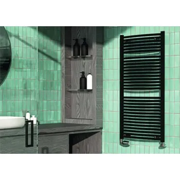 Radiátor Koupelnový radiátor Rotheigner SWING 1215 x 595 mm matně černý přípojka po obou stranách dole