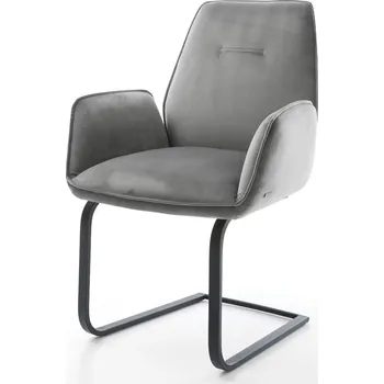 Jídelní židle DELIFE Jídelní židle Zoa-Flex samet šedá jídelní židle plochá černá taštičkové pružiny