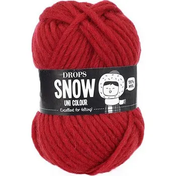 Příze Příze DROPS Snow uni color 08 - červená