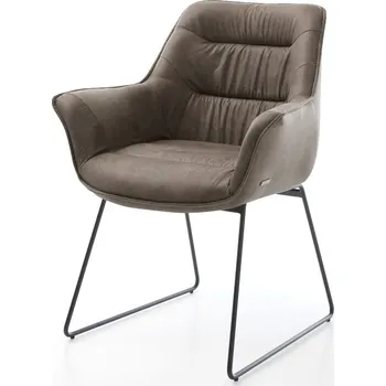 Jídelní židle DELIFE Jídelní židle Kaira-Flex mikrovlákno taupe vintage tenká podnož černá