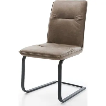 Jídelní židle DELIFE Jídelní židle Vinjo-Flex mikrovlákno taupe vintage jídelní židle plochá černá