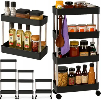 Koupelnový nábytek Koupelnový vozík regál mobilní police na kolečkách