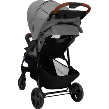 Přeprava dětí vidaXL Dětský kočárek 2 v 1 světle šedý ocel