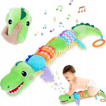 SENZORICKÁ HRAČKA PRO MIMINKA HUDEBNÍ PLYŠOVÝ ANTISTRESOVÝ KROKODÝL