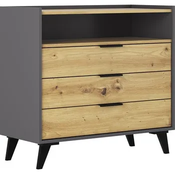 Komoda VerDesign KARMEN komoda se šuplíky, dub Artisan/grafit