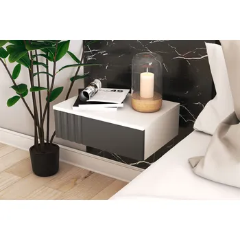 Noční stolek VerDesign SELINA noční stolek, bílá/grafit