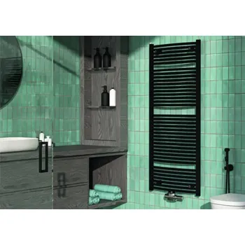 Radiátor Koupelnový radiátor Rotheigner SWING-M 1495 x 595 mm matně černý přípojka uprostřed dole