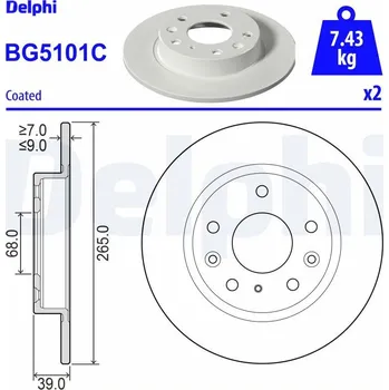 Brzdový kotouč Brzdový kotouč DELPHI BG5101C