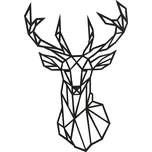 AMADEA Dřevěná dekorace Jelen na zeď, černá barva, 41 cm, český výrobek 111447535