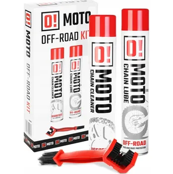 Motokosmetika OMOTO SADA PRO ČIŠTĚNÍ A MAZÁNÍ ŘETĚZU 2x750ml OFFROAD KARTÁČ