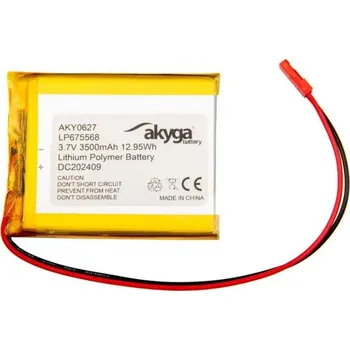 Článková baterie Akyga Li-Pol baterie LP675568 3.7V/3500mAh PCM JST 2.54 2-Pin AKY0627