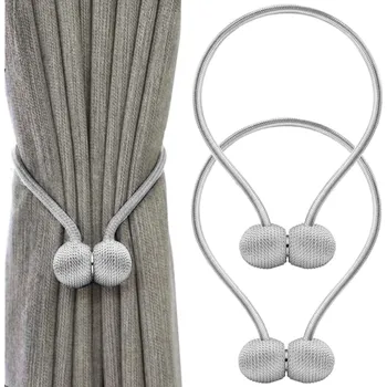 Household Sada 2 kusů - Dekorativní magnetické kolíčky na záclony PINS / Stříbrná