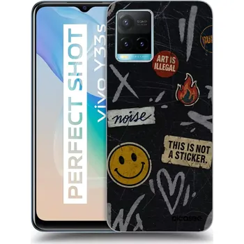 Pouzdro na mobilní telefon Picasee silikonový průhledný obal pro Vivo Y33s - STICKERS x TAGS
