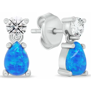 Náušnice Brilio Silver Módní stříbrné náušnice s modrými syntetickými opály EA1187WB + 2 měsíce na vrácení zboží