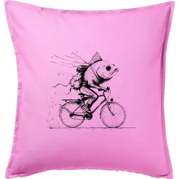 Polštář Ryba na kole - Polštář 50x50 - 50x50 - Pouze potah ( Růžová )
