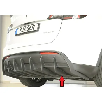 PC tuning Rieger vložka zadního nárazníku pro Tesla Model Y 003, plast ABS bez povrchové úpravy, s tažným zařízením