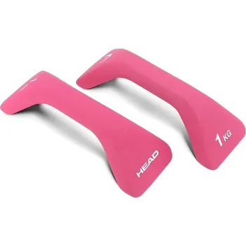 HEAD-electronics HEAD činky na kliky, 1 kg, s neoprenovým potahem, růžové