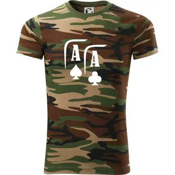 Pánské tričko Poker AA - Army CAMOUFLAGE - XS ( Hnědý maskáč )