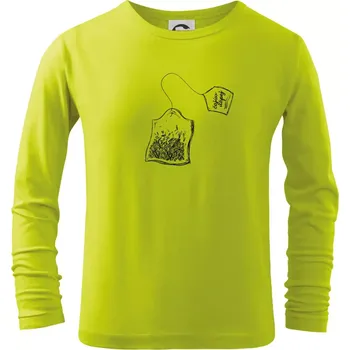 Chlapecké oblečení Čaj - čajův nápoj - Triko dětské Long Sleeve - 158 cm/12 let ( Limetková )